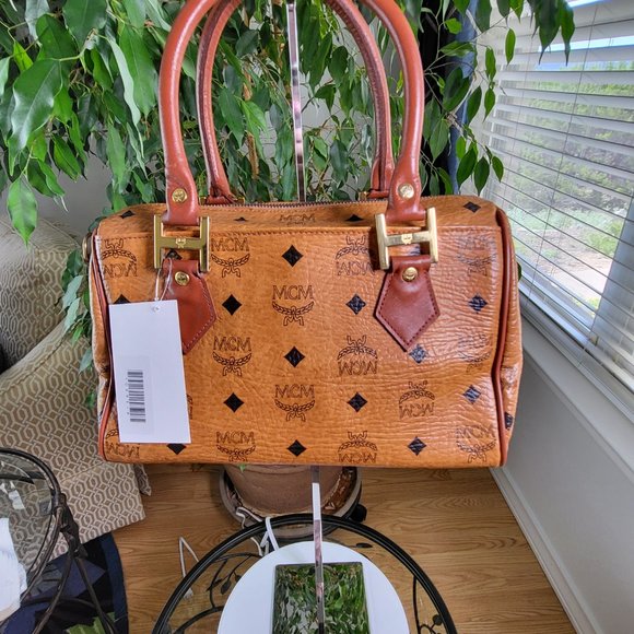 MCM Dark Tan Boston Bag - Picture 6 of 16
